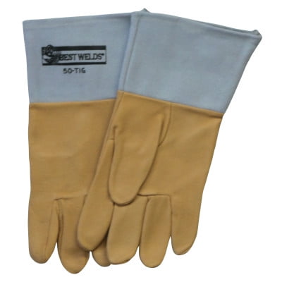 Pigskin Tig Welding Gloves, Large, Tan (Best Gloves For Working On Cars)