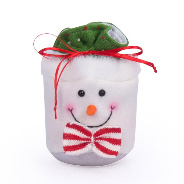 Bolsa de manzana navideña, contenedor de regalo de dibujos animados, cajas de dulces para regalos, estuche organizador, bolsas de regalo de Kits de decoración para fiestas Muñeco de nieve Ounissouiy HA073758-02