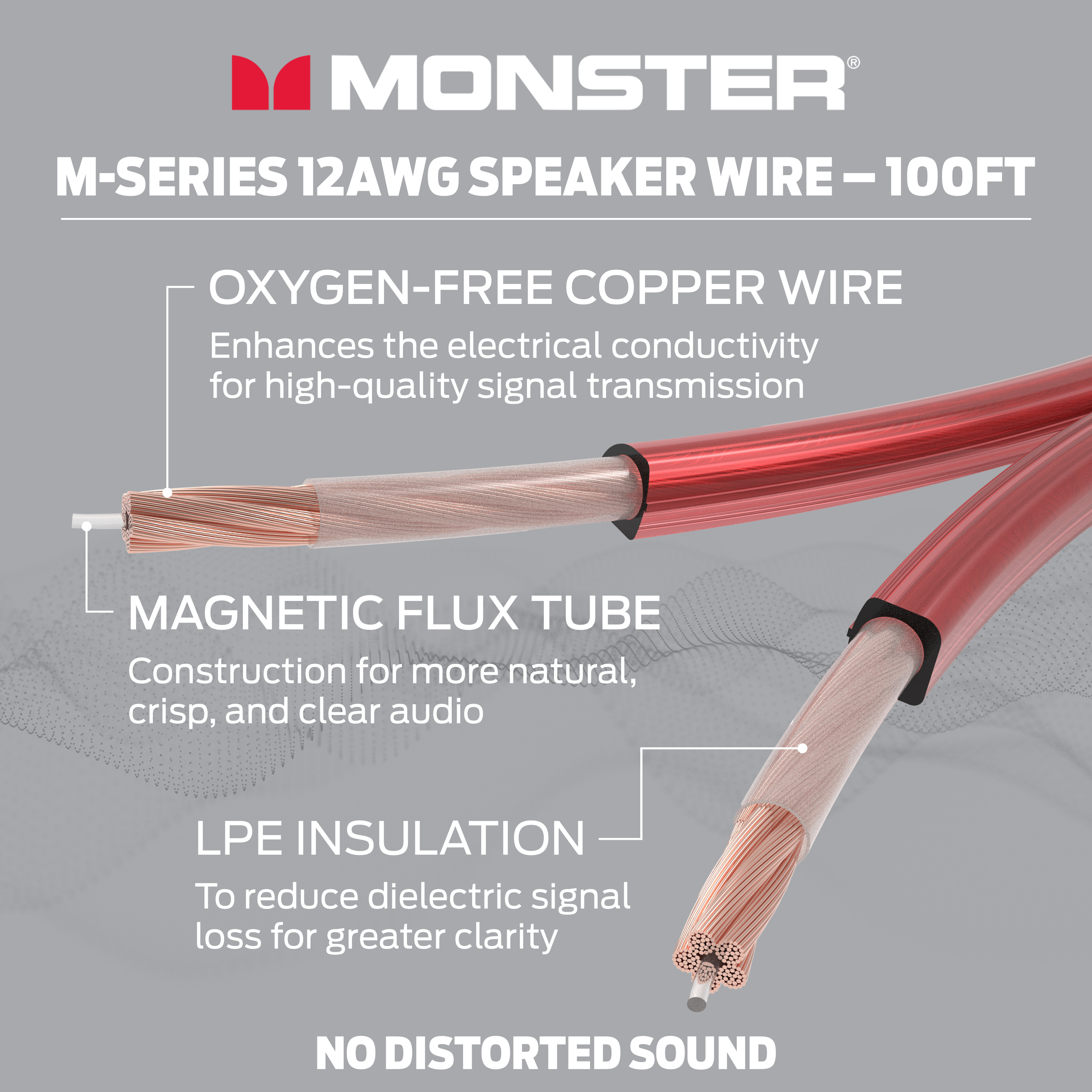 Monster VMM30011 12 Gauge Electrical Wire, 100 Ft, Oxygen-Free Copper