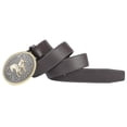 thumbnail image 4 of Cowboy Engarved Horse Hebilla Tribe Firber Leather Waistband Belt - Coffee de Course jinwen Cinturón vaquero occidental, 4 of 8