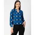 thumbnail image 2 of Moomaya Long Sleeve Band Collar Printed Top - Women's Stylish Georgette Top, 2 of 9