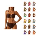 thumbnail image 1 of Bikinis for Women 2026 Fashionable Metal Buckle Adjustable Straps Top with High Waisted Bottom Two Piece Bathing Suits Woman, 1 of 4