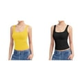 thumbnail image 1 of (Lot de 2) Rinsvye Débardeur à Encolure Carrée pour Femmes Camisole Ample en Coton Sans Manches Doublée pour Adolescentes avec Soutien-Gorge Intégré Collection Basique, 1 of 9