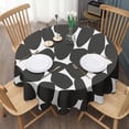 thumbnail image 3 of Large Dot Black Round Table Cloth,Wrinkle Free Table Cover with Polyester,Waterproof Reusable Tableclothes for Kitchen Picnic Party (Round,60x60inch), 3 of 6