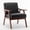 Black PU, variant on MIKIBAMA Mid-Century Modern Chair with Solid Wood Frame, Accent Chair Extra-Thick Backrest, Blue