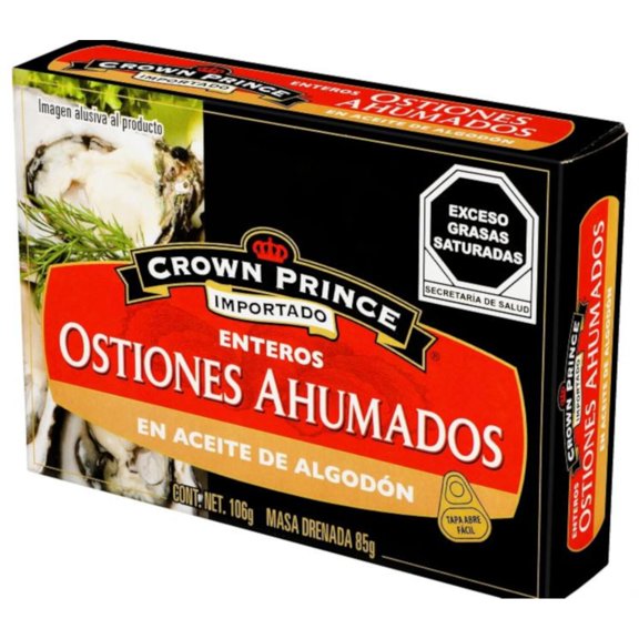 Pack de 12 Ostiones Crown Prince Ahumados 106 gr