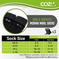 thumbnail image 4 of Calcetines de lana Cozia Merino para invierno negros ML para hombre y mujer, 4 of 6