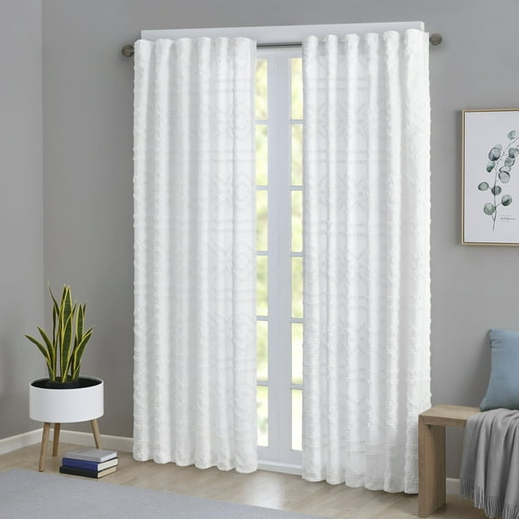 Home Essence Apartment Jemma Solid Clipped Jacquard Window Curtain