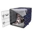 thumbnail image 5 of Cartoon Dog Crate Cover, Unknown Flying Object Ufo in Sky with Clouds Playful Pattern, Easy to Use Pet Kennel Cover Small Dogs Puppies Kittens, 7 Sizes, Indigo and Multicolor, by Ambesonne, 5 of 6