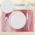 thumbnail image 2 of Ambesonne Love Place Mats Set of 4, Heart on Wooden Board, Standard Size, Red Pink, 2 of 5