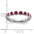 thumbnail image 4 of Solid Sterling Silver Stackable Expressions July Swarovski Ring - Ring Size 8.0, 4 of 7