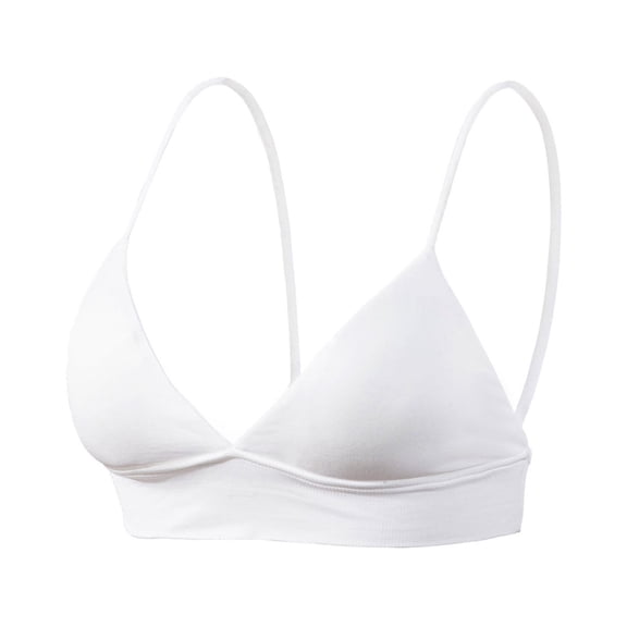 FRSASU Woman V Cup Underwired Sleep Seamless Underwear Soft Comfortable Bra White S(S)