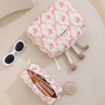 thumbnail image 6 of Deago 3Pcs Makeup Bag Set Large Cotton Quilted Travel Cosmetic Bag Cute Floral Make Up Pouch Toiletry Bag for Women (Pink Floral), 6 of 8