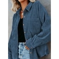 thumbnail image 3 of Uhndy Womens Corduroy Shirts Casual Long Sleeve Button Down Blouses Oversized Jacket Tops, 3 of 5