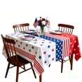 thumbnail image 1 of Mantel patriótico con bandera americana cubierta de microfibra cepillada para barbacoa del 4 de julio en la fiesta del Día de los Caídos, uso en interiores o exteriores, en varios tamaños, 1 of 6