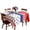 A style, variant on 4th of July American Flag Tablecloth, Brushed Fabric Table Cover for BBQ Party, Patriotic Red White Blue Decor for Indoor Outdoor Dining.