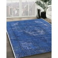 thumbnail image 3 of Ahgly Company Machine Washable Indoor Rectangle Industrial Modern Sapphire Blue Area Rugs, 5' x 7', 3 of 7