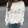 thumbnail image 2 of Womens Christmas Sweatshirt Rhinestone Wine Glass Shirt Cute Crew Neck Sweatshirts Long Sleeve Loose Pullover Holiday Tops for Women, 2 of 5