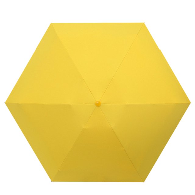 Yuarrent Paraguas de 5 pliegues, miniparaguas de bolsillo a prueba de viento, sombrilla para lluvia y sol, suministros de trabajo de viaje Paraguas de lluvia Amarillo Yuarrent HA005385-03
