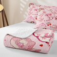 thumbnail image 4 of Manfei Western Cowgirl Hats Boots Twin Quilt Set for Girls,Teens Female Cartoon Cherry Bowknot Twin Coverlet Set, 4 of 7