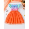 thumbnail image 4 of ATAIKU Toddler and Little Girls Mermaid Tutu Dress Kids Ruffled Casual Party Glitter Tulle Sundress 3T, 4 of 8