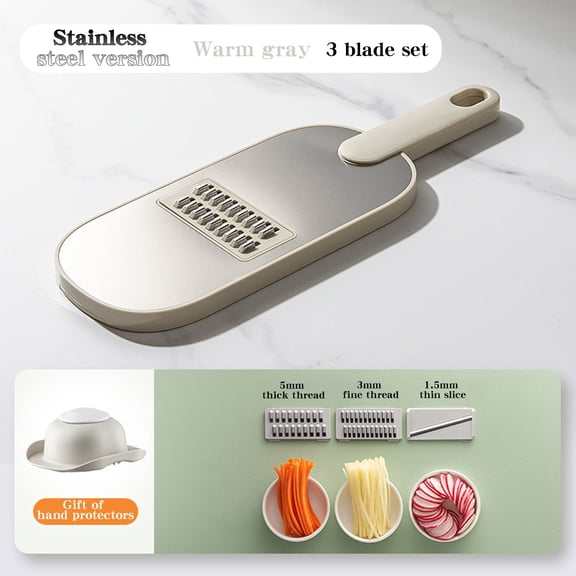 Gnmfd Stainless Steel Multifunctional Potato Shredder with Knife Vegetable Cutter Slicer for Home Kitchen Meal Prep Shredding Carrots Cucumbers Potatoes Easy Cooking Efficient Tool