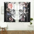 thumbnail image 3 of MKHERT Dead Skull And Flowers Window Curtains Kitchen Curtain Room Bedroom Drapes Curtains 26x39 inch, 2 Piece, 3 of 3