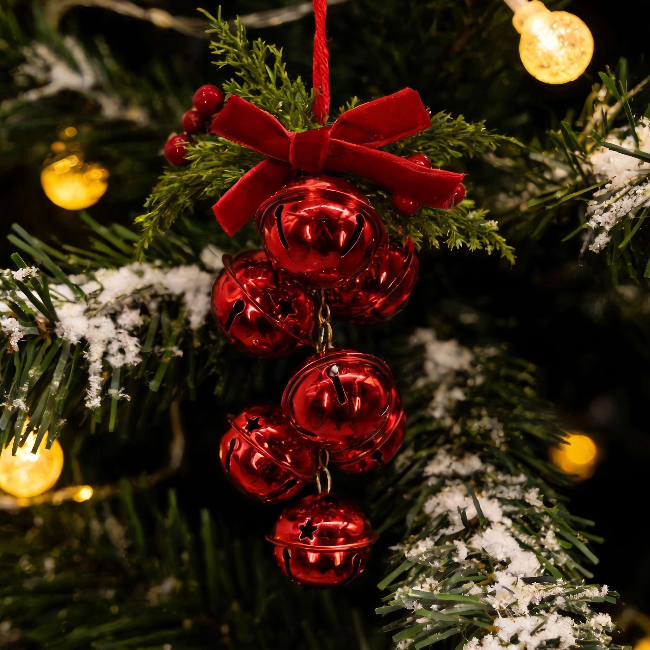 Red and Green Bell Cluster Christmas Ornament, 5.8", by Holiday Time