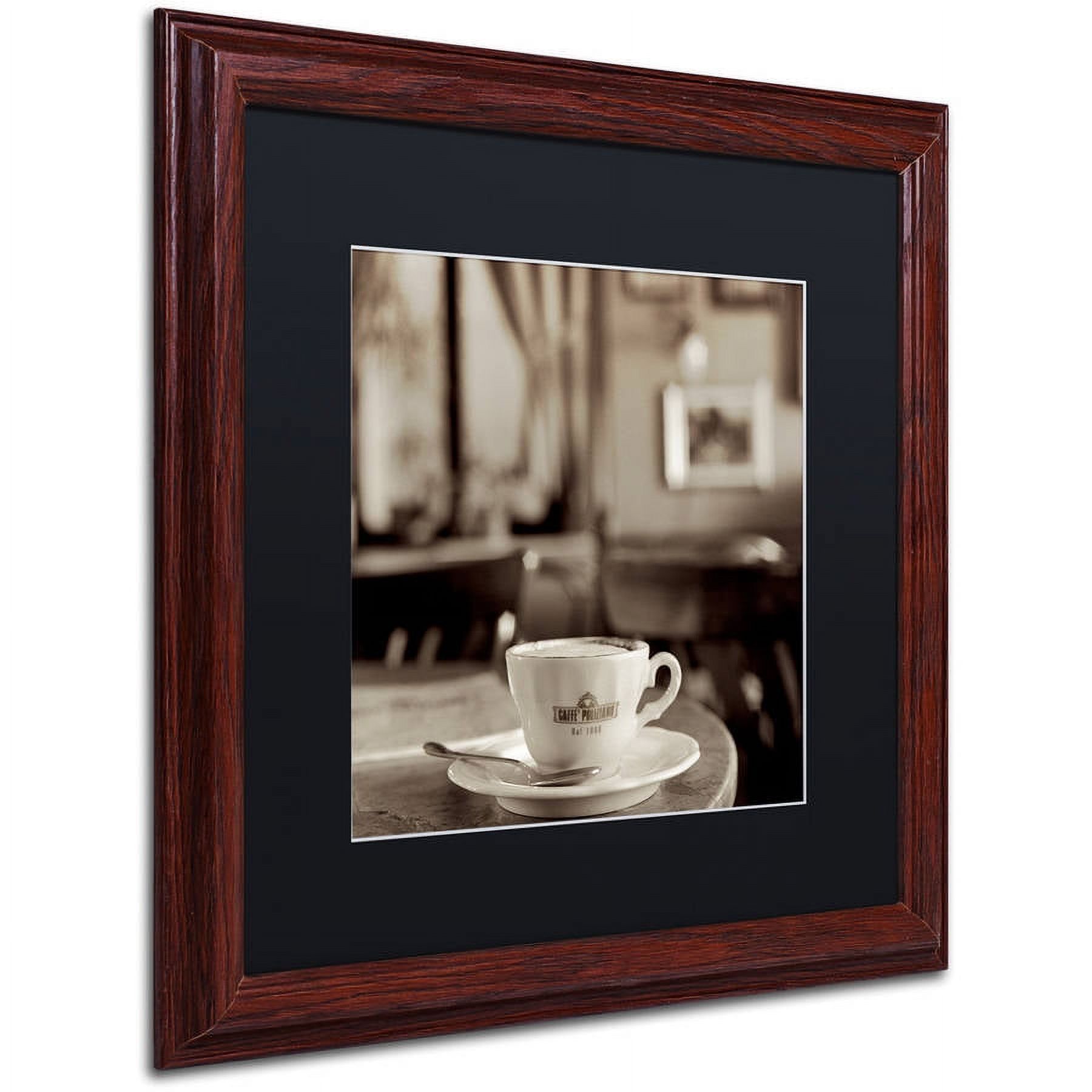Trademark Fine Art "Tuscany Caffe IV" Canvas Art by Alan Blaustein, Black Matte, Wood Frame