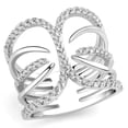 thumbnail image 1 of Bague en Laiton Rhodié pour Femmes avec Grade AAA CZ en Transparent - Taille 5, 1 of 1