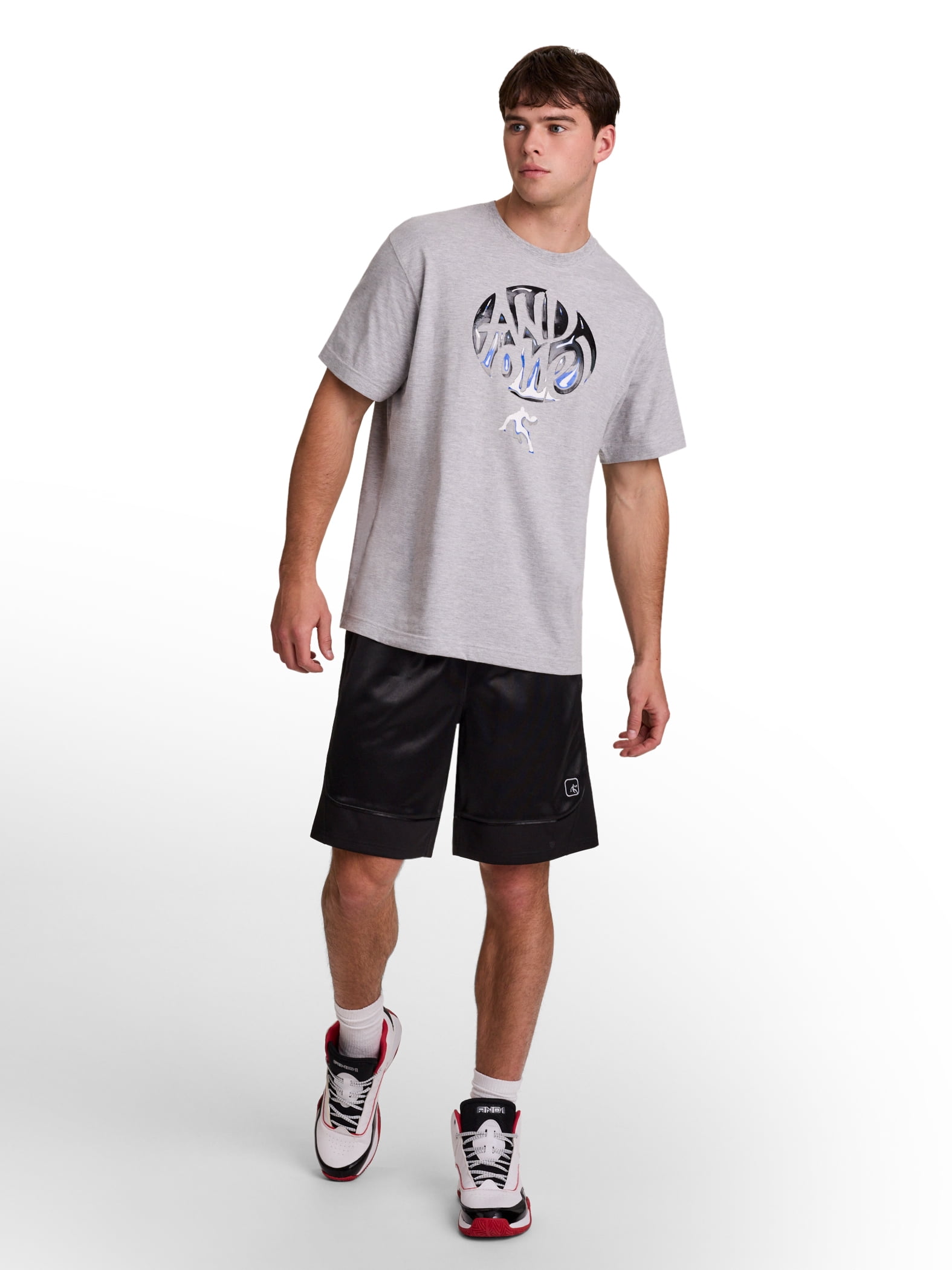 AND1 Men's and Big Men's All Court Short, 9" inseam, up to Size 5XL