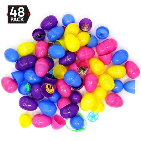 Big Mo's Toys Easter Eggs - Prefilled Pastel Colored Plastic Easter Eggs with Toys Inside - 48 (Best Colored Easter Eggs)
