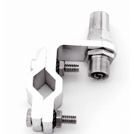 Aluminum 3 Way - Double Groove Right Angle antenna mounting bracket 3 way aluminum 3/8 24 thread