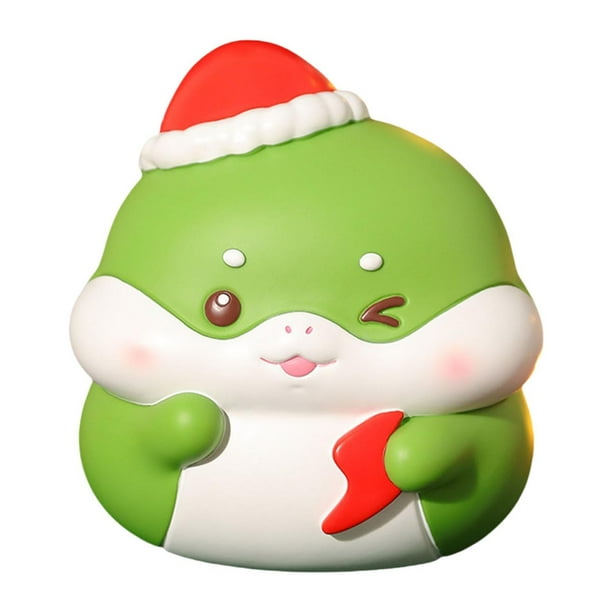 Alcancía de cerdito, alcancía, caricatura, adorable, coleccionable, estatua de serpiente, alcancía, dinero Verde