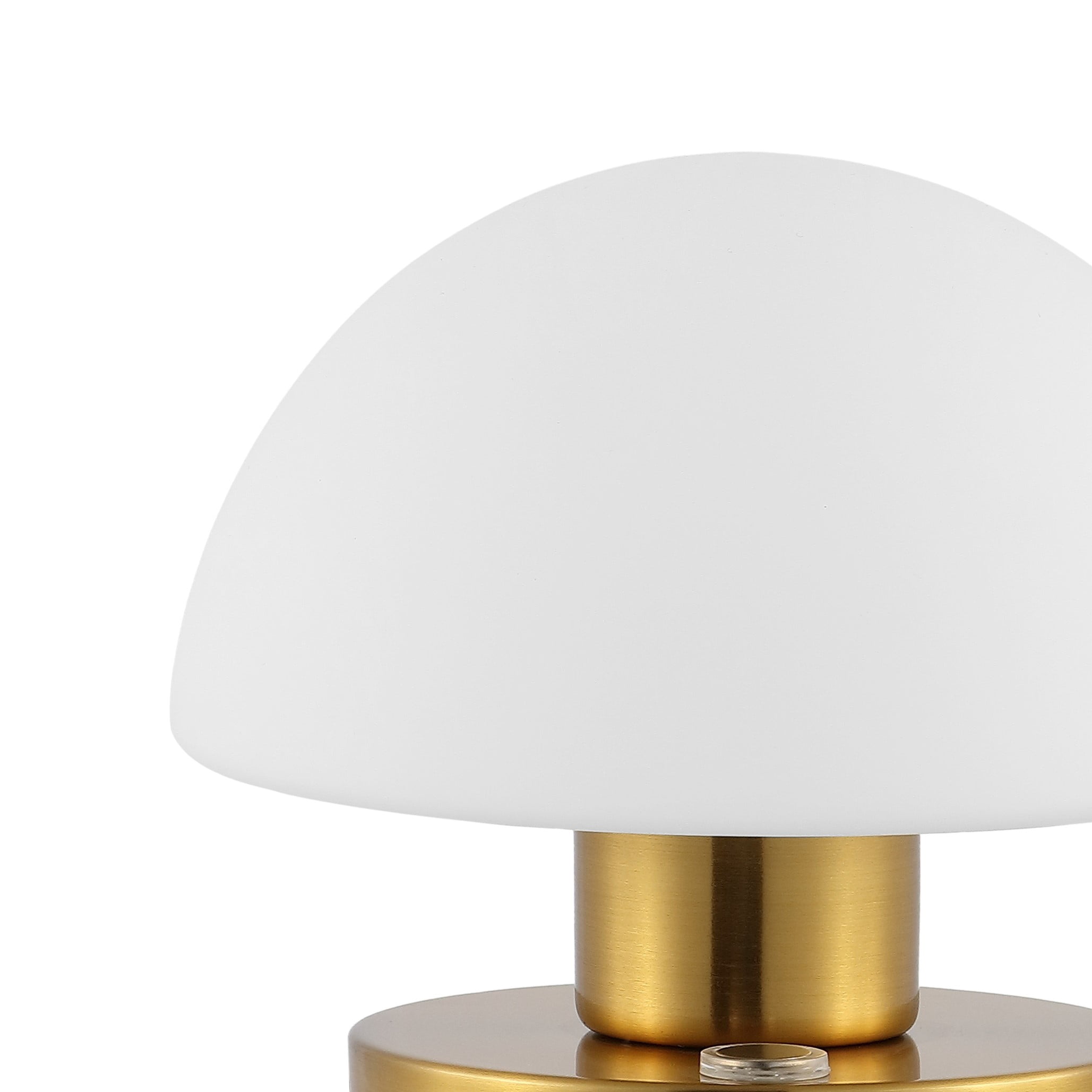 JONATHAN Y Zoe 5.75" Modern Minimalist Iron Rechargeable Integrated Portable LED Table Lamp, Brass Gold/White, JYL7113C