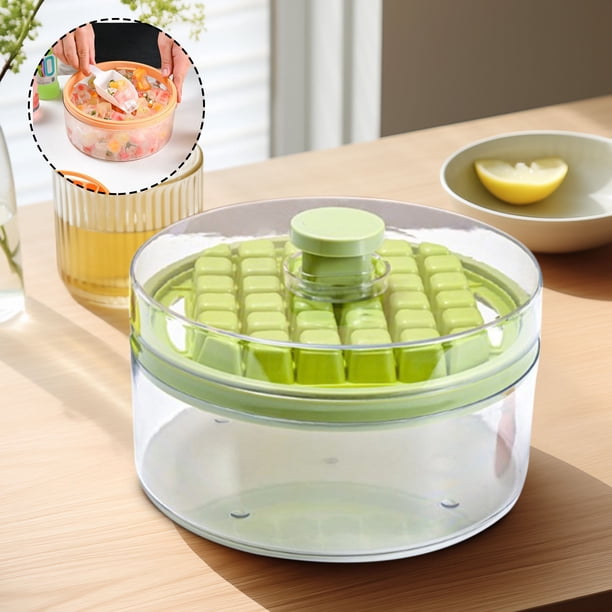 Bandeja portátil de cubitos de hielo prensado | Máquina de hielo de silicona de fácil liberación | Diseño compacto que ahorra espacio | Cubos consistentes para bebidas, fiestas, barbacoas | Solución