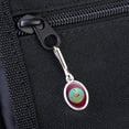thumbnail image 3 of Flamingo Palm Trees Tropical Vacation Antiqued Oval Charm Clothes Purse Suitcase Backpack Zipper Pull Aid, 3 of 3