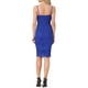 thumbnail image 3 of Vestido de encaje INSPIRE CHIC para mujeres, con tirantes de espagueti, ajustado, sin mangas, vestido de cóctel midi, L azul, 3 of 5