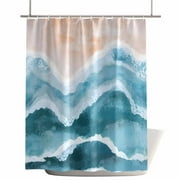 Shower Curtains for Bathroom-72"x84",Boho Gradient Ocean Sea Wave Waterproof Bath Curtain Grommet Shower Curtain Set with Hooks,Seaside Coastal Scene Hawaii Washable Bath Accessories