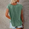 thumbnail image 3 of Womens Blouses Women Cap Sleeve Summer Casual V Neck Solid Color Casual Loose Fit Blouse Gn1 Lightweight Dressy Blouse Shirts L, 3 of 5