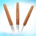 thumbnail image 4 of MasteelfCA 3pcs Bamboo Knitting Needles Set Round Carbonized Single-ended Crochet Needles Crochet Knitting Tools 0.75mm One End 0.75mm Double End and 0.75mm Three End, 4 of 7