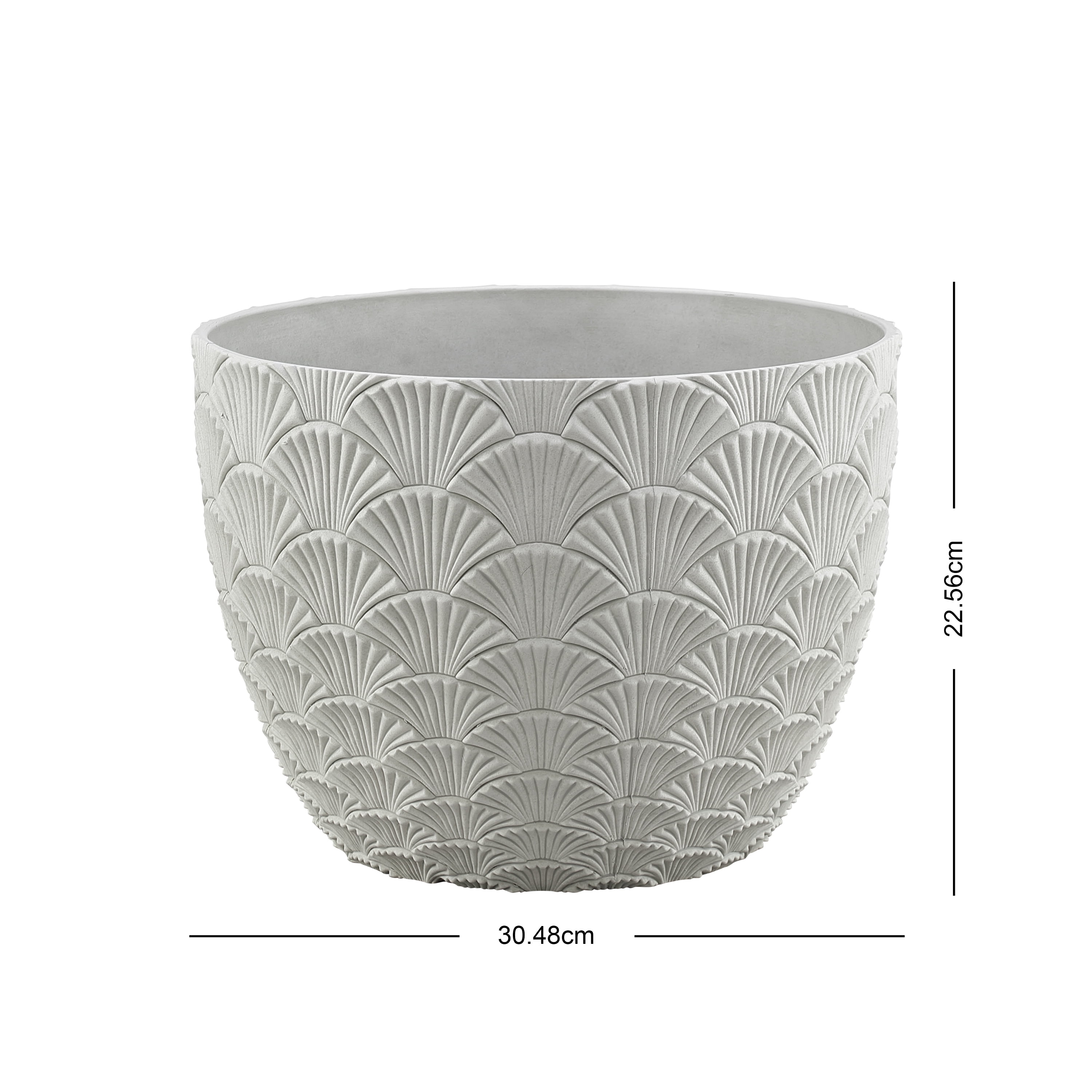 Mainstays Isla 12 in x 12 in x 9 in Round Vanilla Dream Plastic Planter