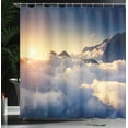 thumbnail image 3 of Ambesonne Mountain Shower Curtain, Climbing Above Clouds, 69"Wx70"L, Beige Navy, 3 of 4