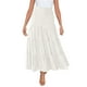 thumbnail image 1 of Gibobby mini faldas de tul de cintura alta elástica de verano para mujer Falda larga informal con cordón A Line(Blanco, M), 1 of 5