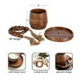 thumbnail image 6 of Kate and Laurel Anaya Wooden Three-Piece Decor Accent Set, Walnut Brown, Set of 3, Modern Tabletop Decor Set including Planter Pot, Accent Tray, and Beaded Rope, 6 of 10