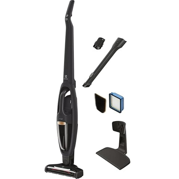 Aspiradora inalámbrica 2 en 1 Electrolux WellQ7 con alta potencia de succión y sistema de filtración de 5 pasos, 50 minutos de autonomía, 2 modos de potencia, color gris granito