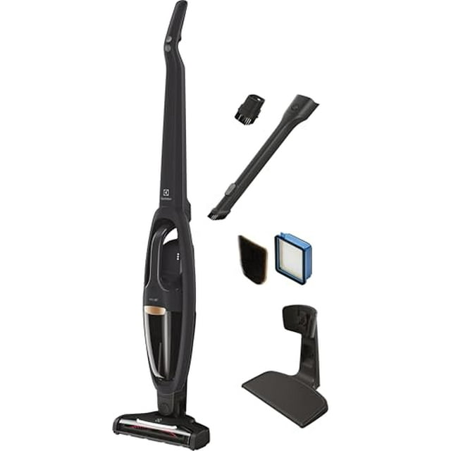 Aspiradora inalámbrica 2 en 1 Electrolux WellQ7 con alta potencia de succión y sistema de filtración de 5 pasos, 50 minutos de autonomía, 2 modos de potencia, color gris granito