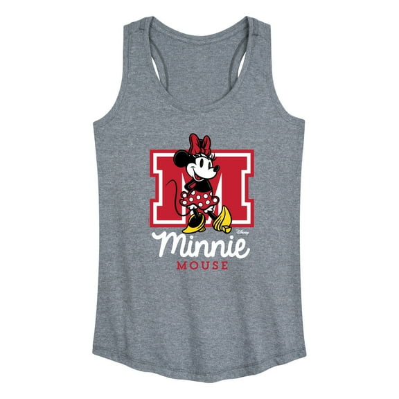 Disney - Minnie Mouse - Large Collegiate M - Women's Racerback Tank Top