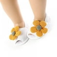 thumbnail image 4 of GYRATEDREAM Baby Girl Barefoot Flower Sandals & Headbands Set Cotton Flower Baby Sandals 0-18 Months, 4 of 7