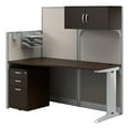 thumbnail image 2 of Pemberly Row Set of 2 Engineered Wood Cubicle Desk with Storage in Mocha Cherry, 2 of 11